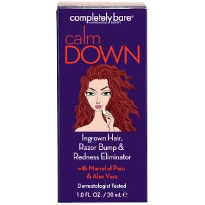 Completely Bare مزيل الشعر الناشئ من الوجه، ومزيل نتوءات الحلاقة والاحمرار - يخفف من انزعاج البشرة ويعزز تجديد البشرة لفتح المسام وتقليل الشعر الناشئ، 1 أونصة - Image 2